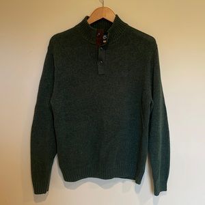 Men’s Chaps Dark Green 3-Button Sweater, Size L